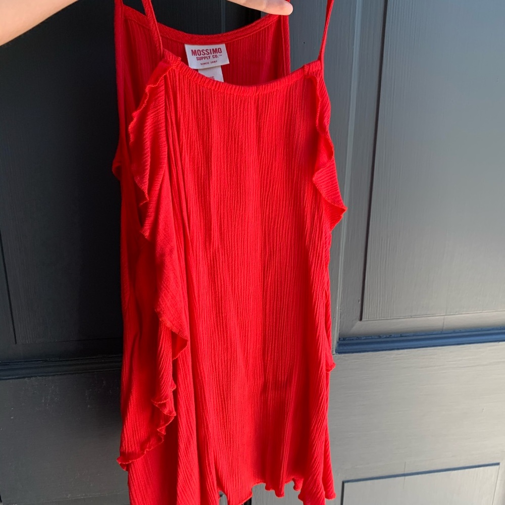 Red flowy tank top